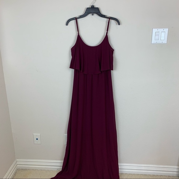 Show Me Your Mumu Bridesmaid Caitlin Ruffle Maxi Dress Size L - Picture 2 of 10